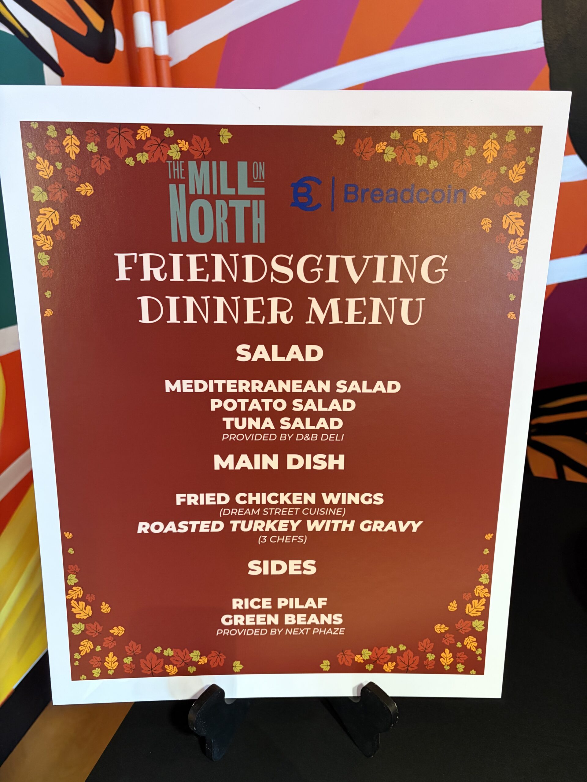 Friendsgiving menu